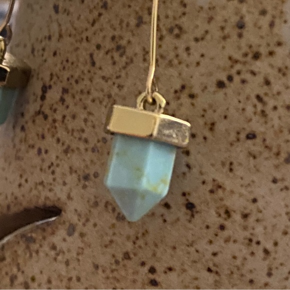 SOLD SOLD SOLD Gold Tone, Turquoise earrings, EUC - Picture 6 of 8